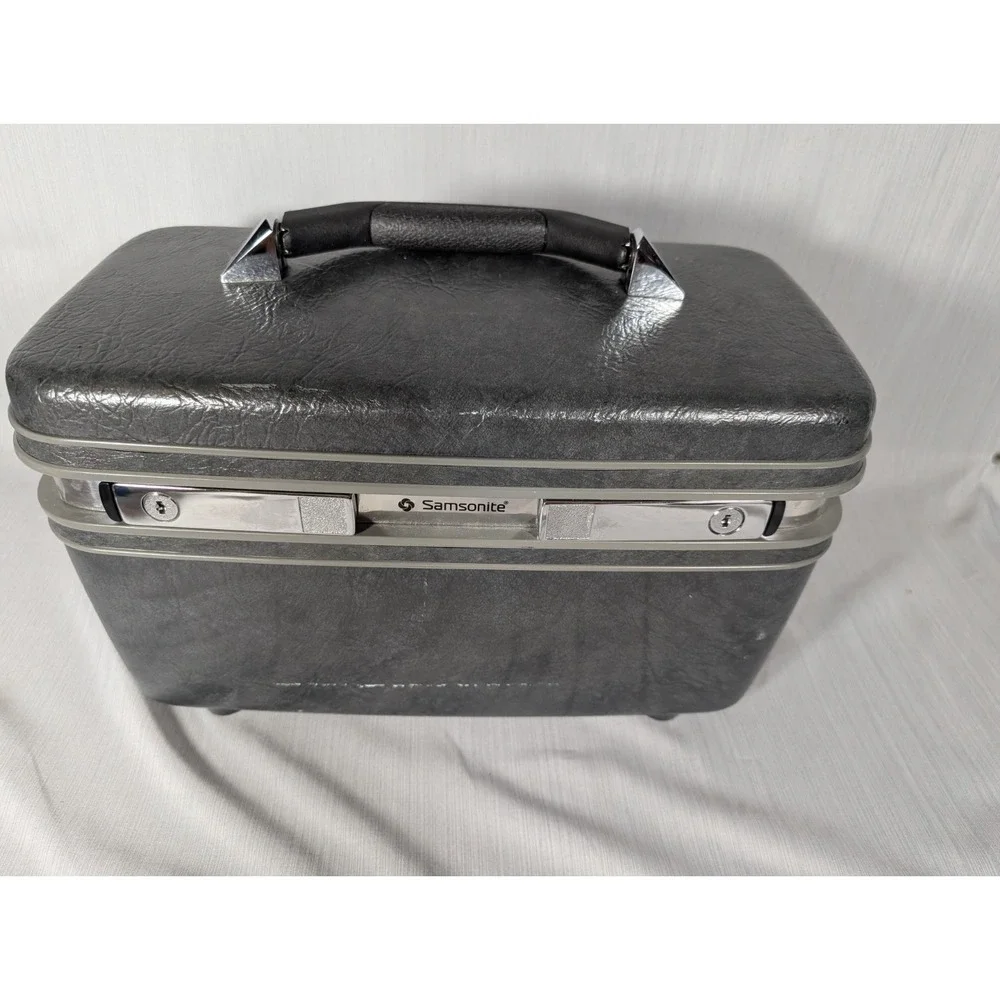 Vintage Samsonite Profile II Gray Train Case no Tray no Key